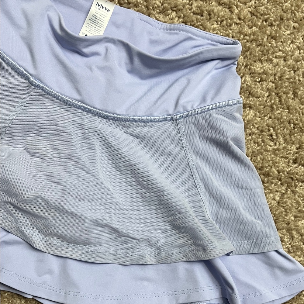 Ivivva by Lululemon Light Blue Layered Skort for Girls sz 7 - Picture 2 of 11